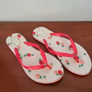 Kate Spade Pink Strawberry Flip Flops